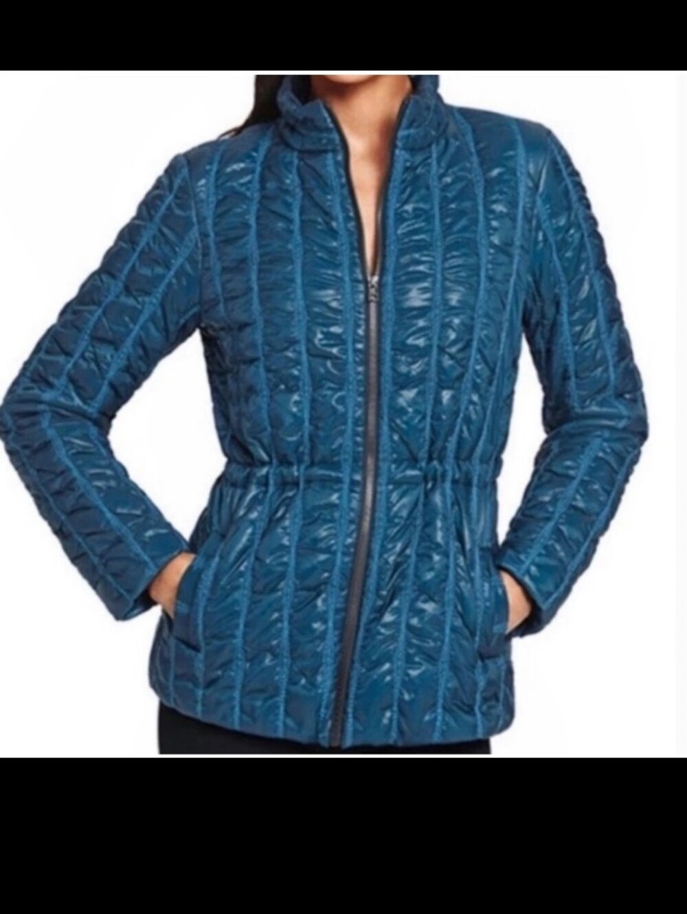 CAbi Poseidon Teal Quilted Puffer Women's Jacket Size XS